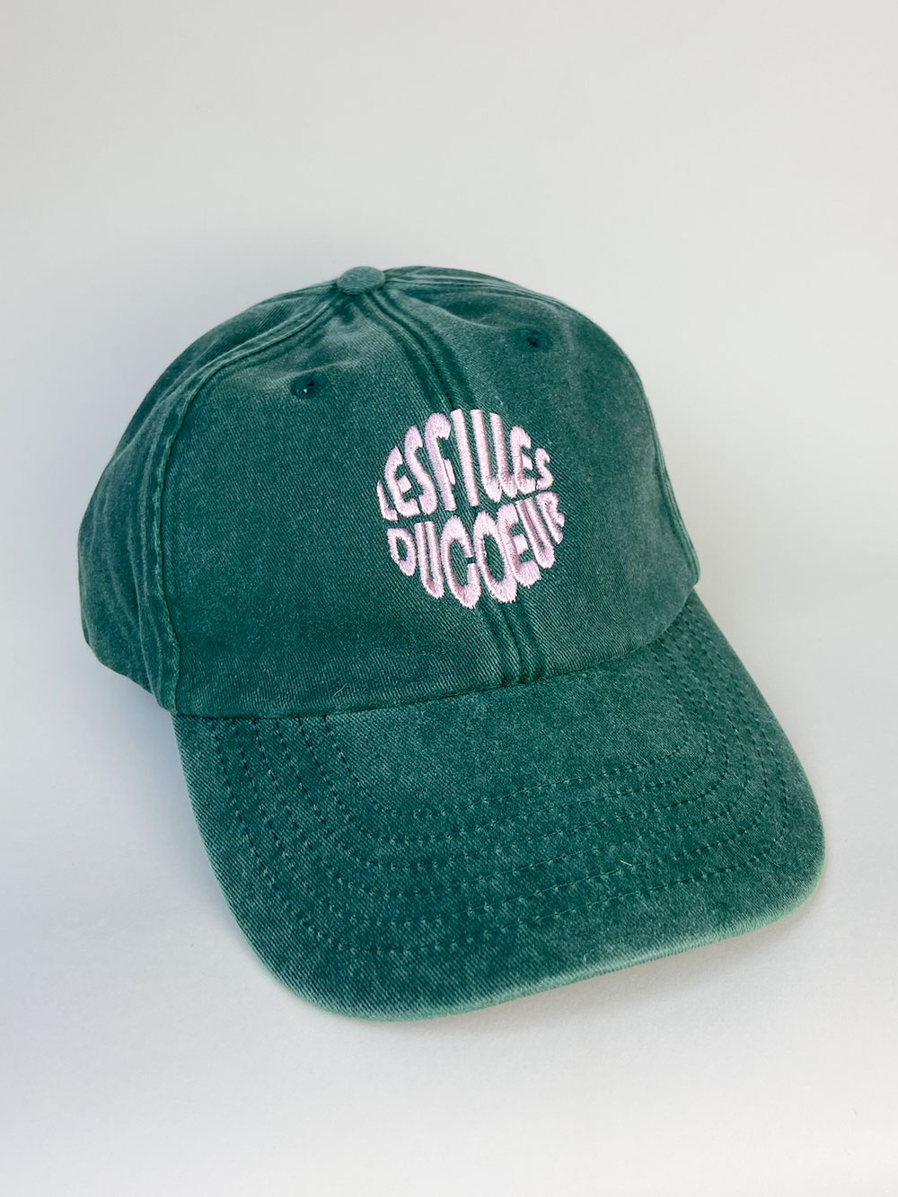 Embroidered shield cap bottle green - pink – Bild 2