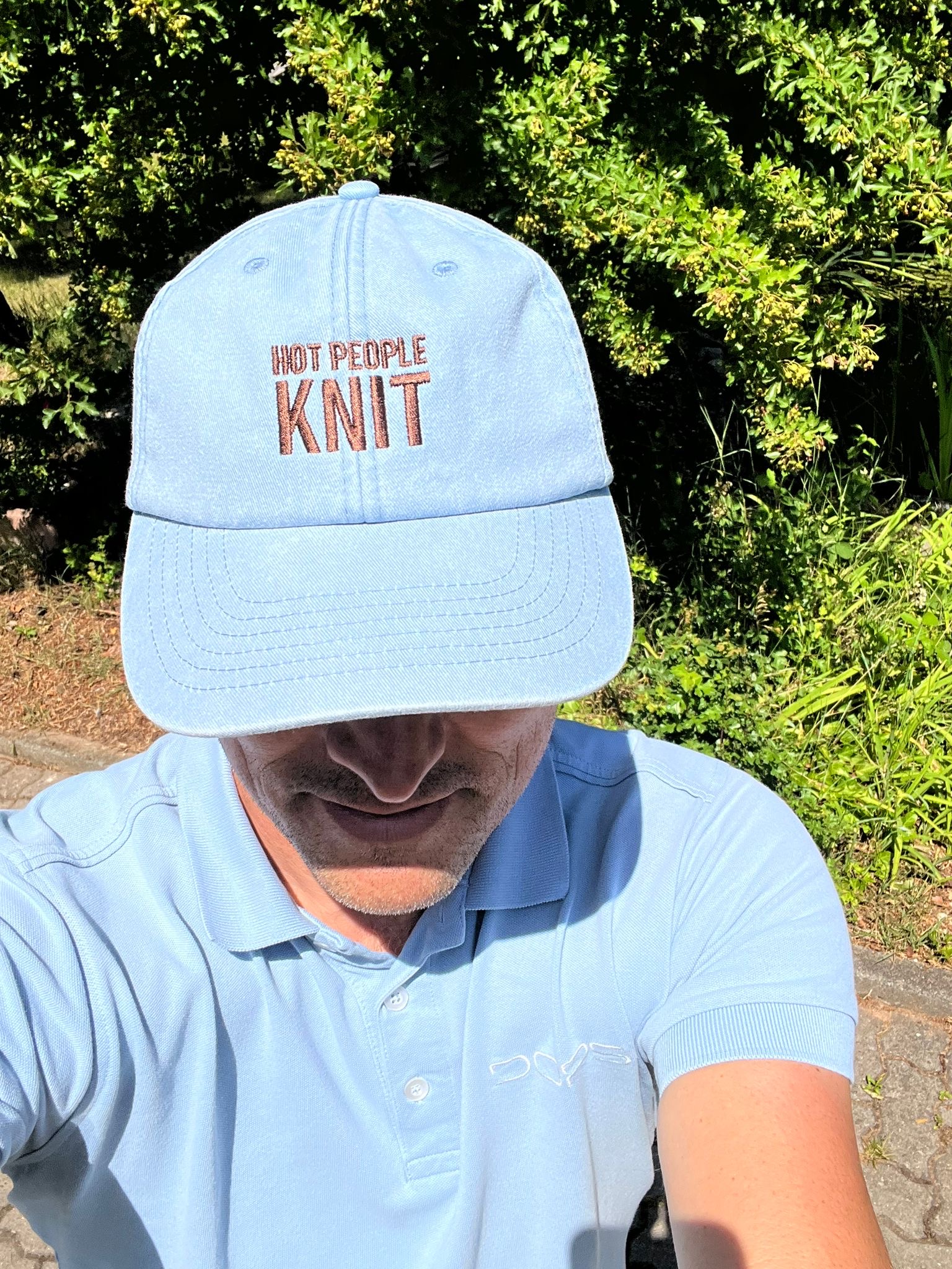 Bestickte Schildkappe HOT PEOPLE KNIT Blau – Bild 4